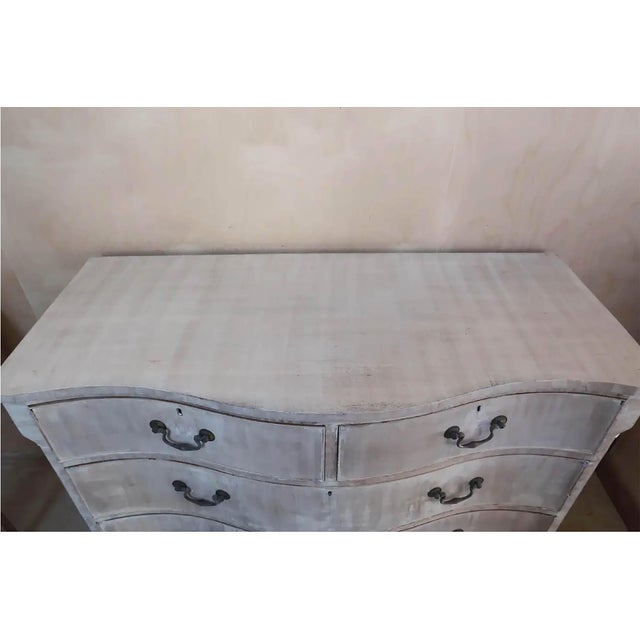 Antique Bleached Serpentine Fronted Chest of Drawers, 1780 For Sale - Image 4 of 11