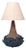 1979 Mid-Century Modern Hanne Stentøj, Large Brutalist Table Lamp, Blue Stoneware For Sale