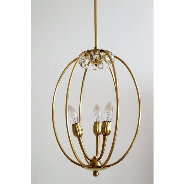 1950s Mid-Century Italian Brass Pendant Lamp in Minimalist Style, 1950s For Sale - Image 5 of 16