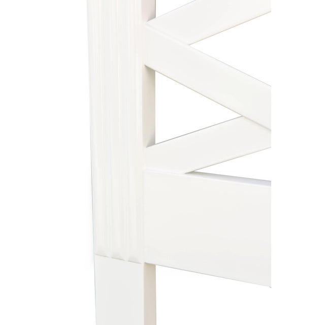 Paul Frankl Paul Frankl Style Mid Century Modern White Lacquered Wood King-Size Headboard, 1950's For Sale - Image 4 of 9