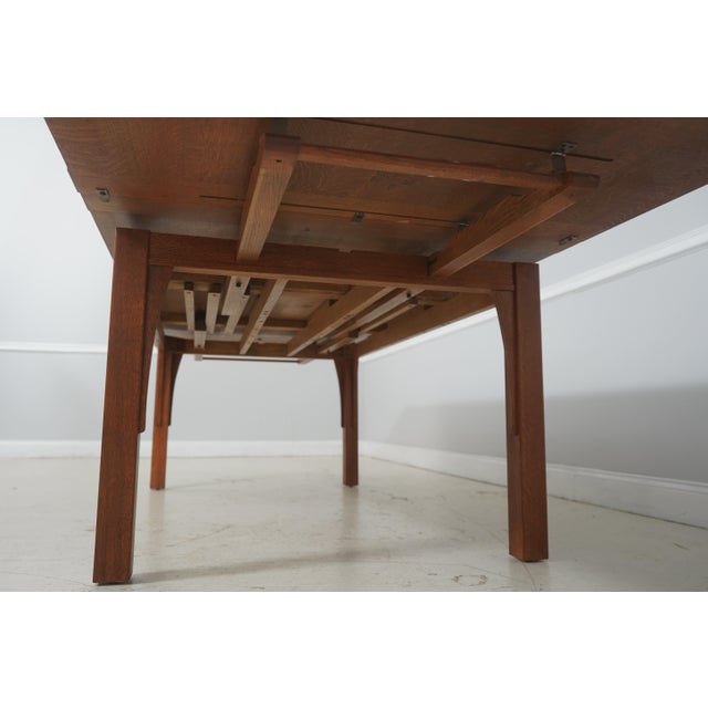 Stickley Mission Oak Refractory Draw-Leaf Dining Table For Sale - Image 16 of 18
