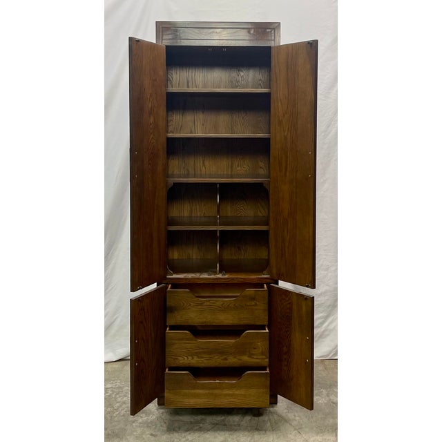 Vintage Henredon Scene One Collection Campaign Style Modular Queen Size