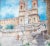 Ettore Ascenzi, The Spanish Steps, Rome, 19th Century, Watercolour, Framed For Sale - Image 5 of 13