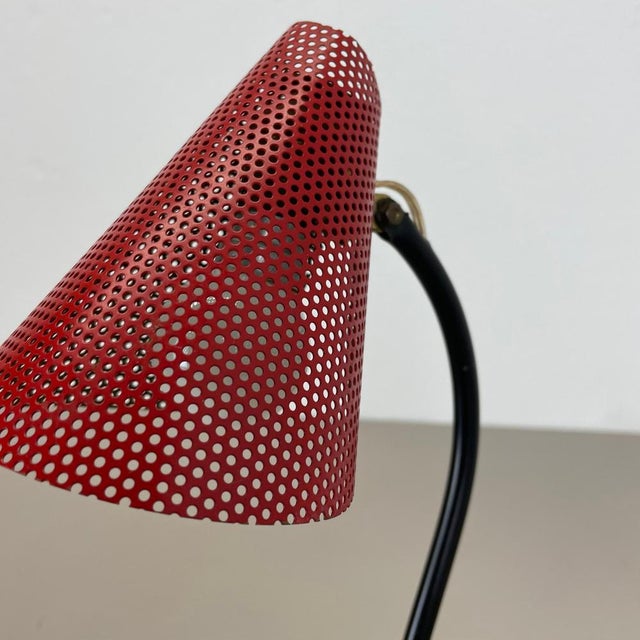 Red and Black Hole Pattern Table Light Light in the style Mategot, France, 1950s For Sale - Image 12 of 18