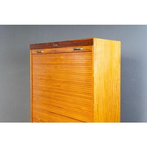 Vintage Roll-Top Filing Cabinet For Sale - Image 9 of 17