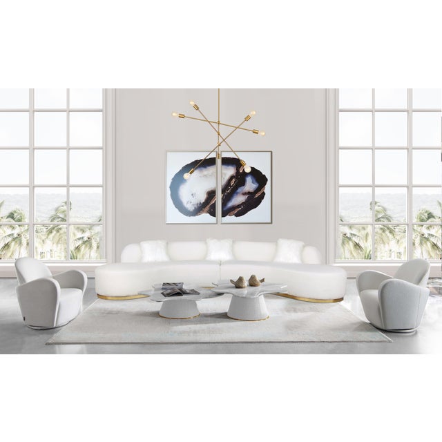 Modern Simona Curved Sofa, With 3 Pillows, Ivory For Sale - Image 3 of 4