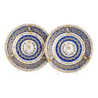 Porcelain Empress Catherine II Plates, Sevres, Set of 2 For Sale