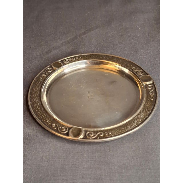 Early 20th Century Antique Bezalel Jerusalem Sterling Silver Kiddush Cup Saucer Plate Judaica 925 For Sale - Image 5 of 14