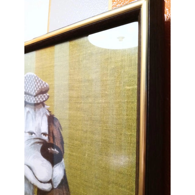 Vintage Needlepoint Spaniel Whimsical Framed Dog Wall Art For Sale - Image 4 of 6