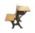 Antique Oak & Iron Childrens School Row Seat & Desk Combo For Sale - Image 4 of 9