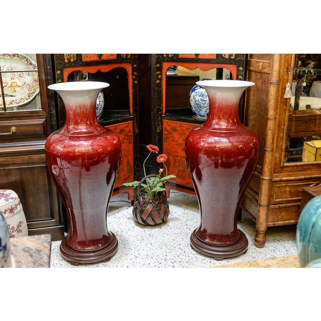 Oxblood Porcelain Floor Vases a Pair Chairish