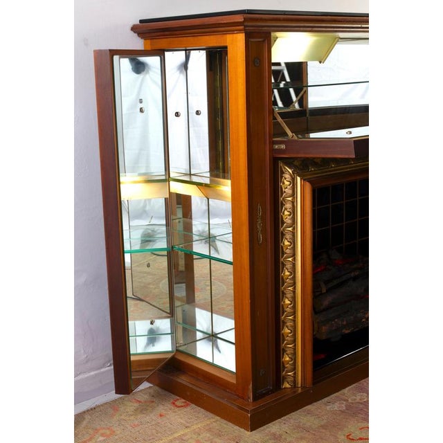 Mid-Century Italian Fireplace Bar Cabinet attributed to Luigi Brusotti, 1940s For Sale - Image 9 of 12