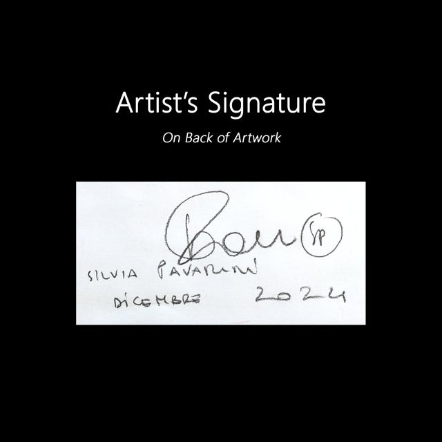 Black Little Spark- Vibrant Fantasy Feminine Botanical Figurative Art on Paper Original Artwork by Silvia Pavarini For Sale - Image 8 of 8