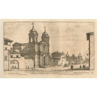 Chiesa di Sant'Athanagio e Collegio della Natione de Greci - Original Etching Second Half of 17th Century For Sale
