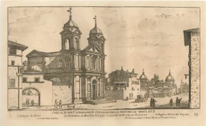Chiesa di Sant'Athanagio e Collegio della Natione de Greci - Original Etching Second Half of 17th Century