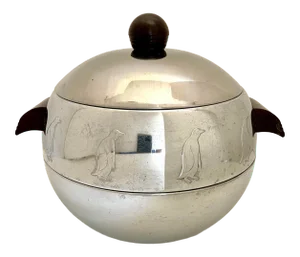 Mid 20th Century Mid-Century Modern West Bend Penguin Hot/Cold Lidded Server