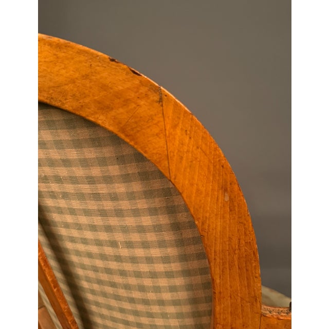 French Louis XVI Style Bergere Rooster Chair With Aubusson Tapestry Circa 1870 For Sale - Image 9 of 11