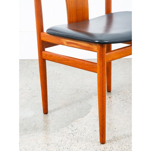 Brown 1960s Mid Century Danish Modern Dining Chair Solid Teak Wood Henning Sorensen Black For Sale - Image 8 of 12