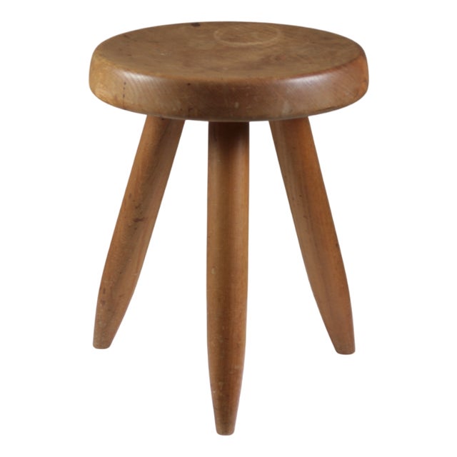 High Ash Stool Berger Model attributed to Charlotte Perriand, France, 1950s For Sale