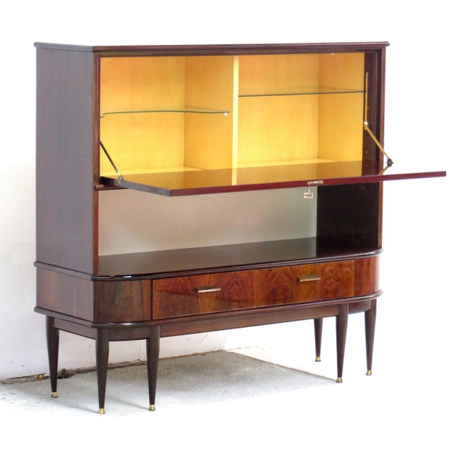 Mid-Century Modern Vintage Art Deco Bar Cabinet in Rosewood, 1930s For Sale - Image 3 of 8