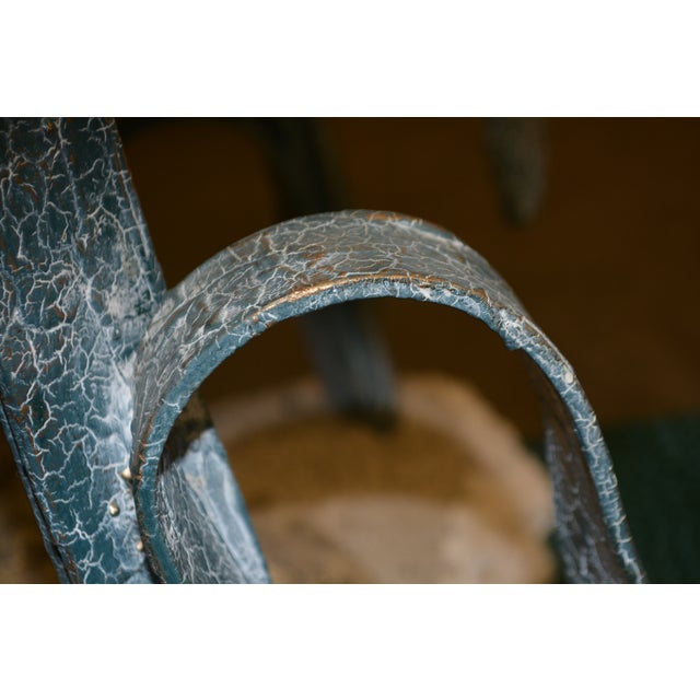 VTG Metal / 'Bronze' Aqua Patina Sea Turtles Ocean Round Glass Coffee Table For Sale - Image 16 of 18