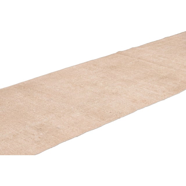 Textile 1960s Vintage Turkish Nude Handmade Wool Runner For Sale - Image 7 of 9