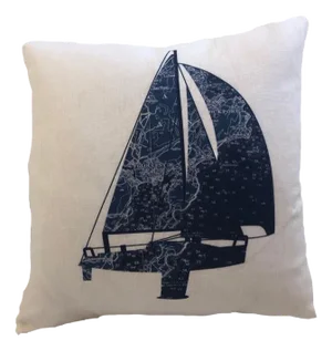 Gloucester Nautical Chart Linen Pillow