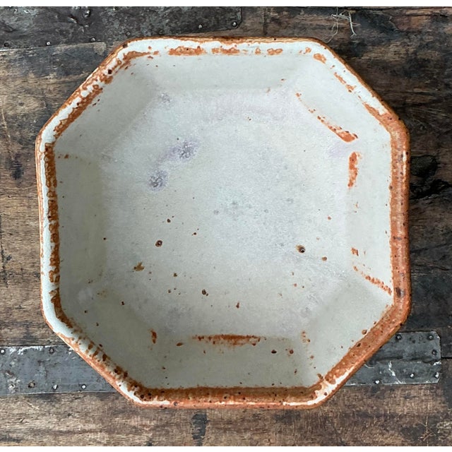 Vintage Original Studio Pottery Octagon Bowl For Sale - Image 10 of 12
