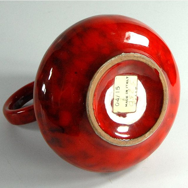 Red Italian Red Glazed Ceramic Vase from Italica Ars, 1970s For Sale - Image 8 of 10