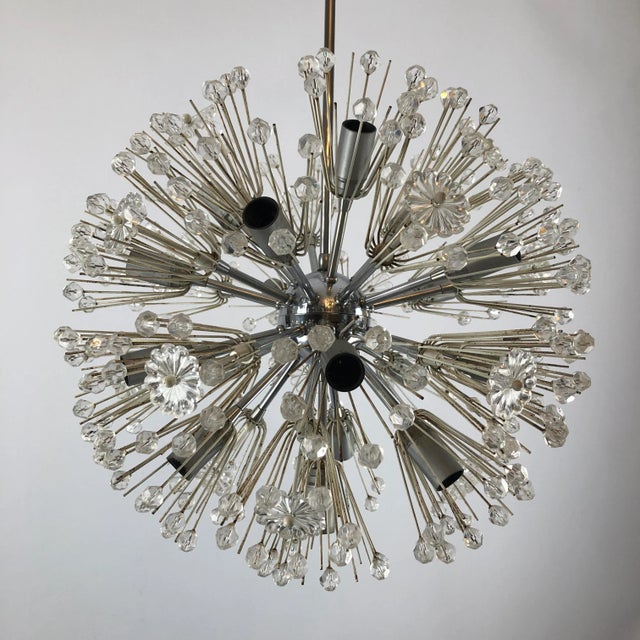 Chrome and Glass Sputnik Chandelier by Emil Stejnar, 1970s For Sale - Image 9 of 13