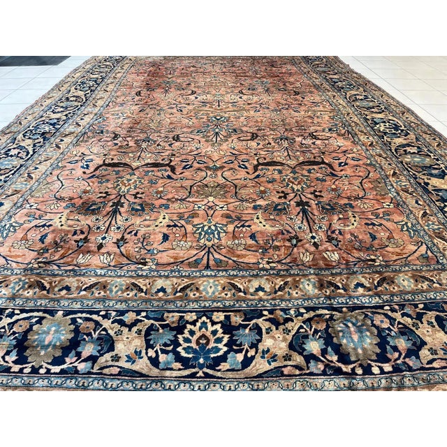 This master piece is a wool Pile genuine hand made antique North east Persian Khorassan carpet - With Shah Abbas design.