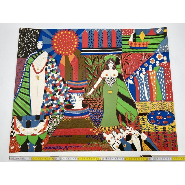 Screenprint by the American artist Dorothy Iannone *Title: Merlin And The Lady Vivian *Handsigned, no. 89 from a limited...