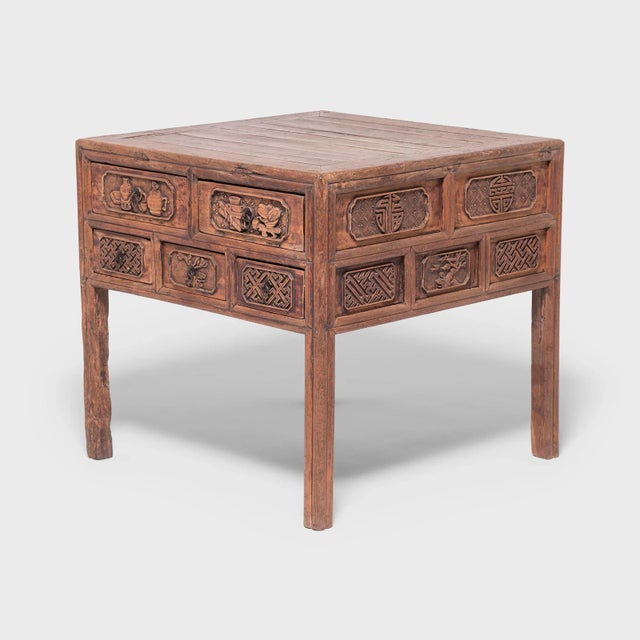 Appealing to the rarified taste of China's literati, this Qing-dynasty table depicts the auspicious objects found in a...