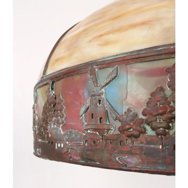 1910s 1910s Windmill Caramel Slag Glass Pendant Light For Sale - Image 5 of 12