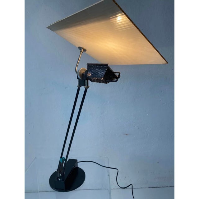 Black French Industrial Postmodern Lamp by Sacha Ketoff for Aluminor, 1980s For Sale - Image 8 of 8