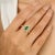 Not Yet Made - Made To Order 14k Gold Pear Cut Emerald Double Halo Diamond Engagement Ring Size 7 For Sale - Image 5 of 11