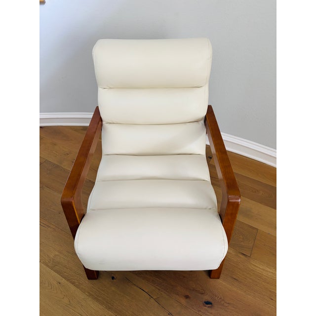 Modern Contemporary Lounge Chair by Opulence Home in Cream Upholstery For Sale - Image 9 of 10