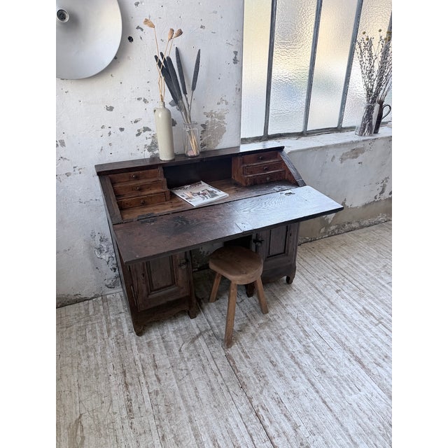 Folk Art Oak Secretary Desk, 19th Century For Sale - Image 14 of 18