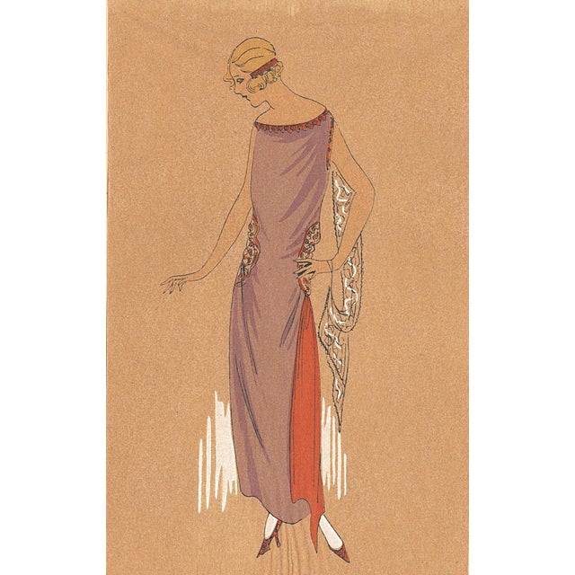 1922 Set of 2- French Art Deco Fashion Pochoirs For Sale - Image 4 of 9
