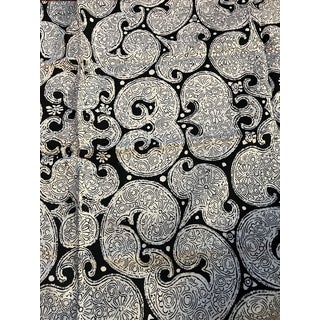 Martin Lawrence Bullard Black and White Linen Paisley Print Fabric Remnant For Sale