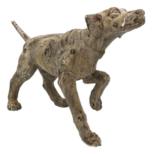 Terracotta Hunting Hound Pointer Dog Statue, Early 20th C.