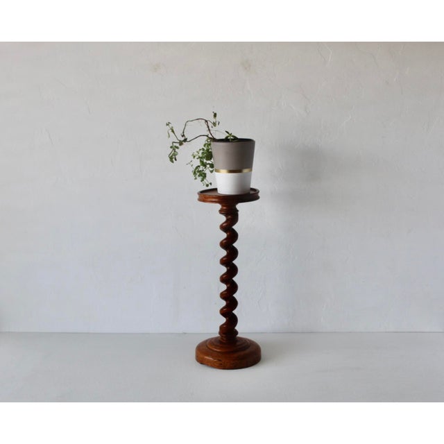Vintage French Style Barley Twist Wood Side Table Pedestal Mid-Century For Sale - Image 18 of 18