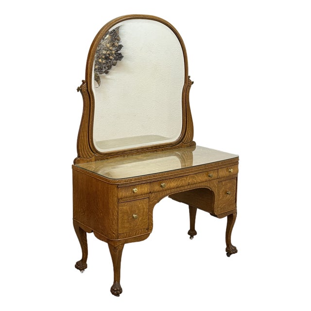 Vintage Oak Vanity For Sale