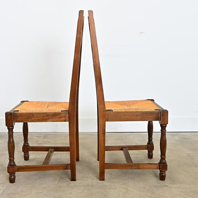 19th Century Set of 14 Ladder Back and Rush Seat Dining Chairs For Sale In Baton Rouge - Image 6 of 18