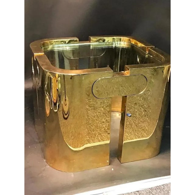 Metal Golden Bronze Modernist Puzzle Table For Sale - Image 7 of 9