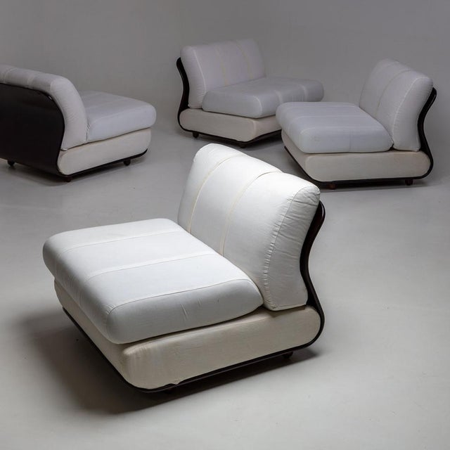 Textile Lounge Chairs in the style of Mario Bellini, Set of 4 For Sale - Image 7 of 10