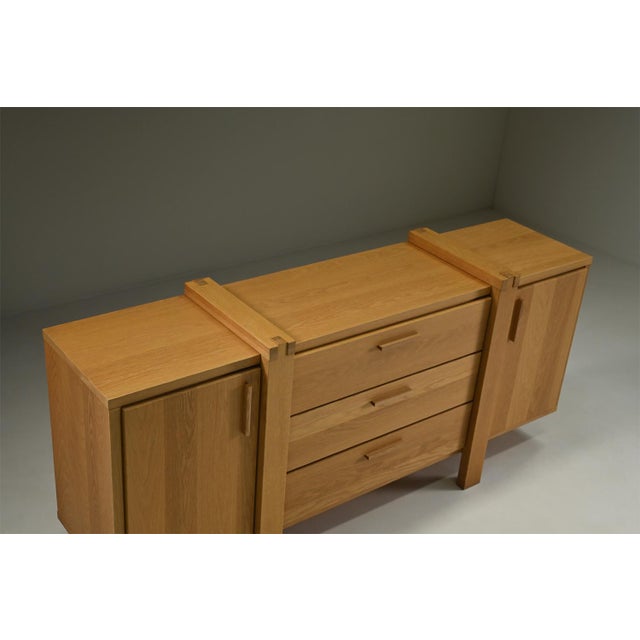 1990s Brutalist Oak Sideboard, Belgium, 1990s For Sale - Image 5 of 9