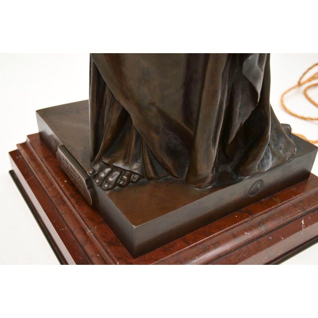 Antique French Bronze Lamp by Jean-Jules Cambos, 1880 For Sale - Image 14 of 17