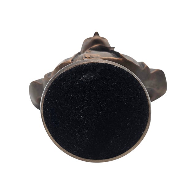 Thomas Jefferson Bronze Finish Portrait Bust Sculpture, 7.5", Dated 2003 For Sale - Image 9 of 14