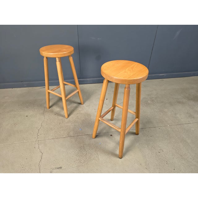Alpine Chalet Stools in Wood, 1970s, Set of 11 For Sale - Image 4 of 13